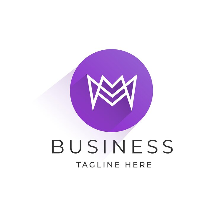 Vector plantilla de diseño de logotipo de letra m con estilo de forma de círculo