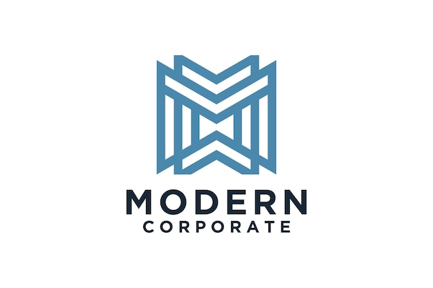Plantilla de diseño de logotipo letra M moderna