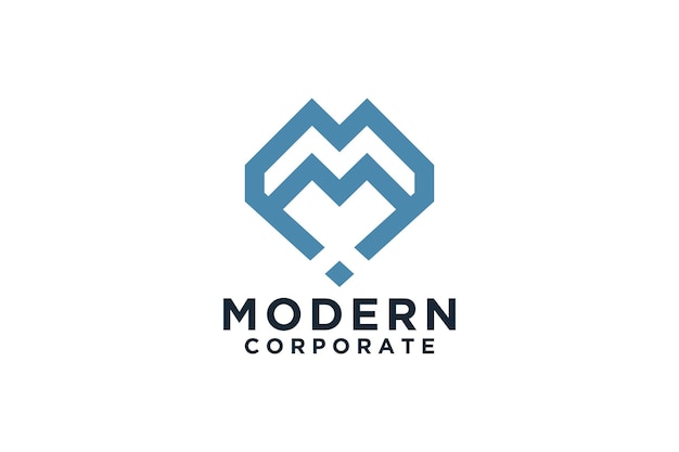 Plantilla de diseño de logotipo letra M moderna