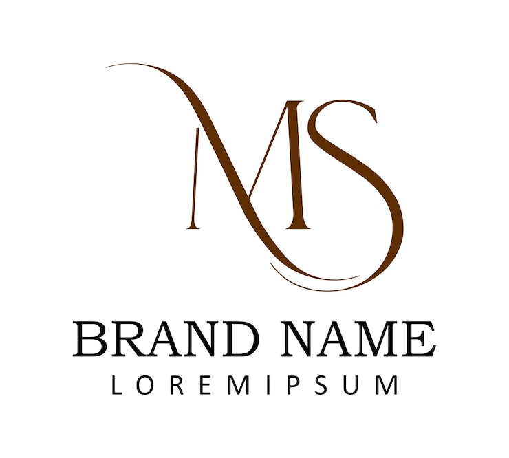 Vector plantilla de diseño de logotipo de letra m y s