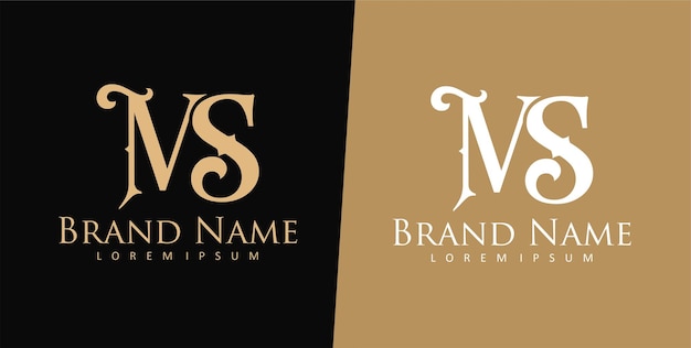 Plantilla de diseño de logotipo de letra M y S