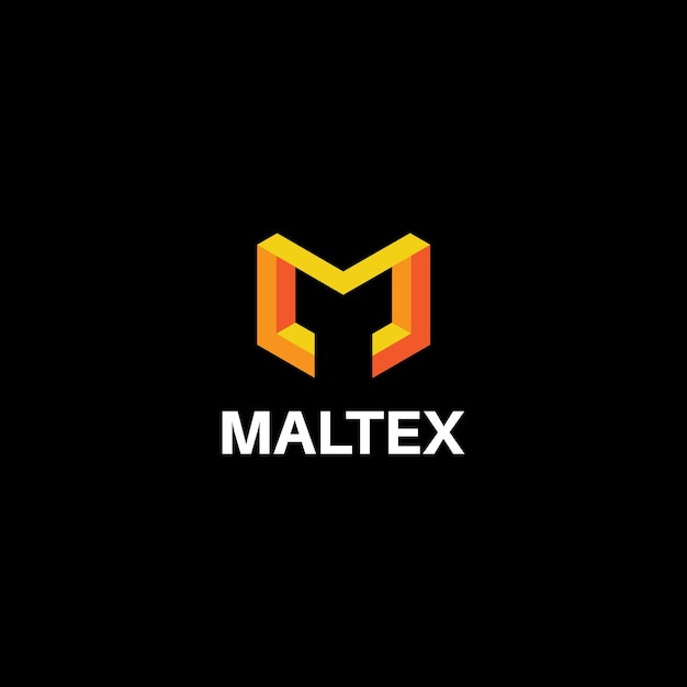 plantilla de diseño del logotipo de la letra m