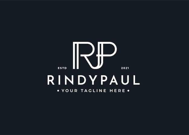Plantilla de diseño de logotipo de letra minimalista RP