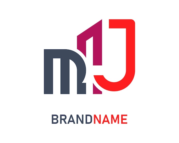 plantilla de diseño del logotipo de la letra mj