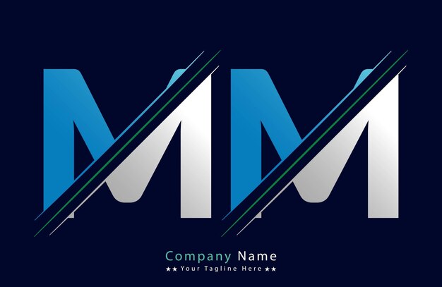 plantilla de diseño de logotipo de letra MM abstracto Ilustración de logotipo vectorial