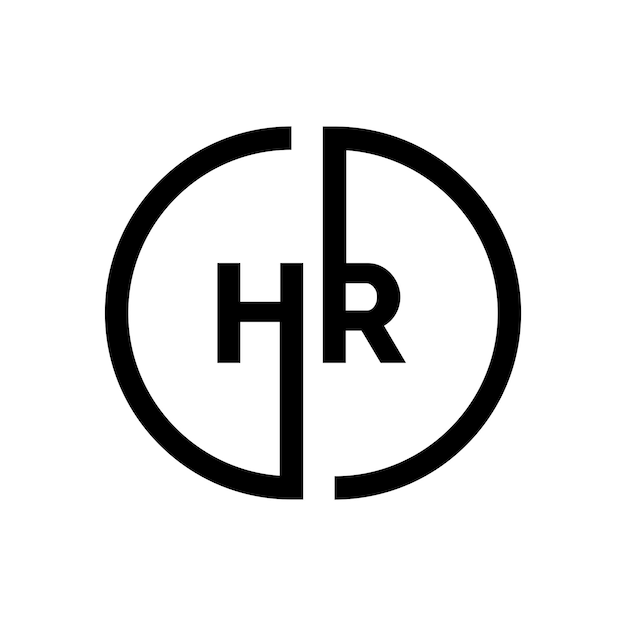 plantilla de diseño del logotipo de la letra monograma HR
