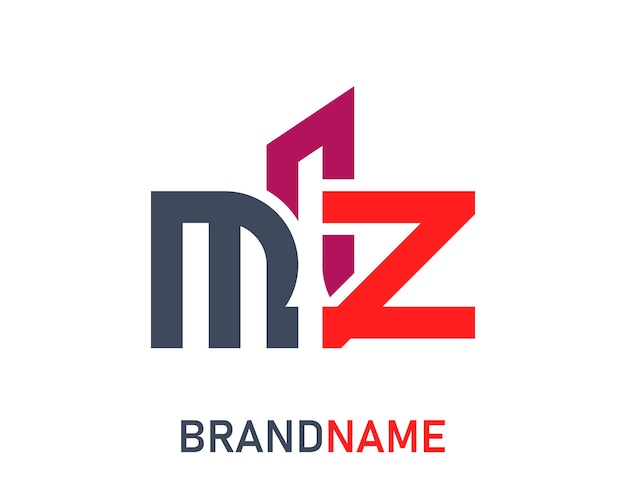 plantilla de diseño del logotipo de la letra mz