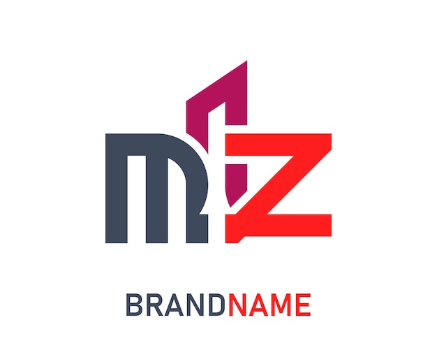 Vector plantilla de diseño del logotipo de la letra mz