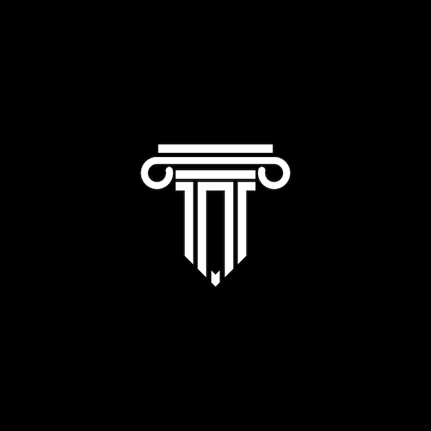 plantilla de diseño del logotipo de la letra N con forma de logotipo de columna