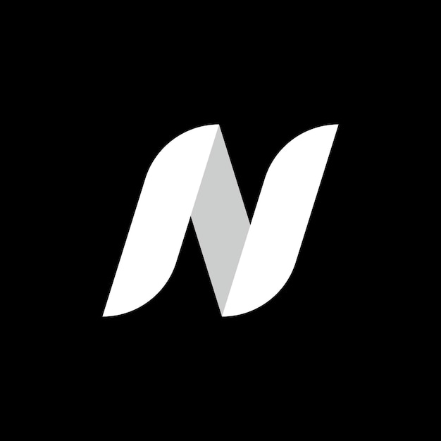 Plantilla de diseño de logotipo de letra N de origami abstracto Icono de aplicación de estilo plano Ilustración vectorial