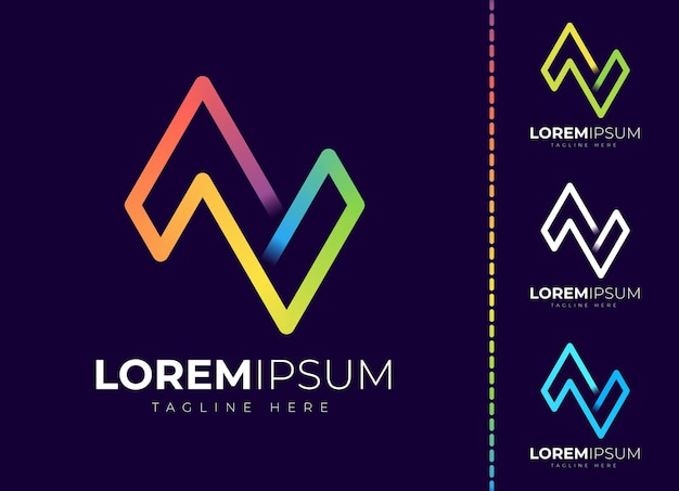 Plantilla de diseño de logotipo letra n