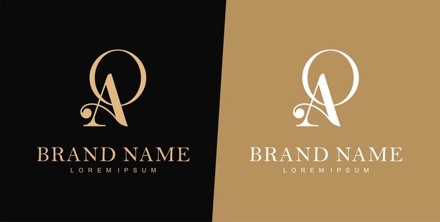 Plantilla de diseño de logotipo de letra O y A logotipo de boda logotipo de tipografía