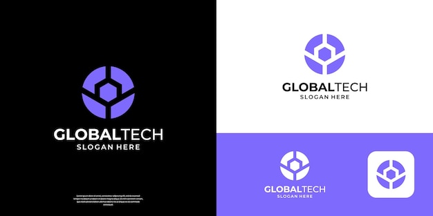 Plantilla de diseño de logotipo de letra O tech Forma de círculo abstracto con símbolo de la comunidad Utilizable para logotipos de negocios y tecnología digital