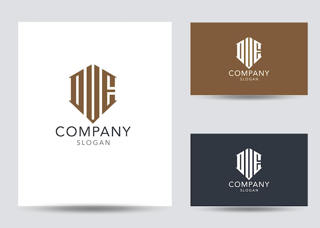 Plantilla de diseño de logotipo de letra oue corporativa única y moderna