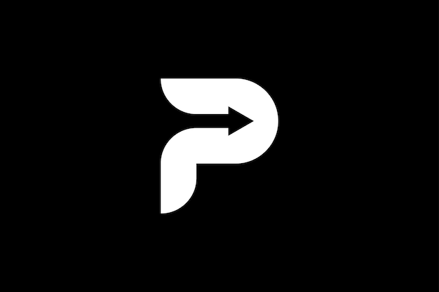 plantilla de diseño de logotipo de la letra P de la flecha hacia arriba