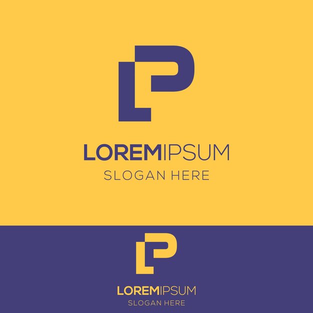 plantilla de diseño del logotipo de la letra P simple