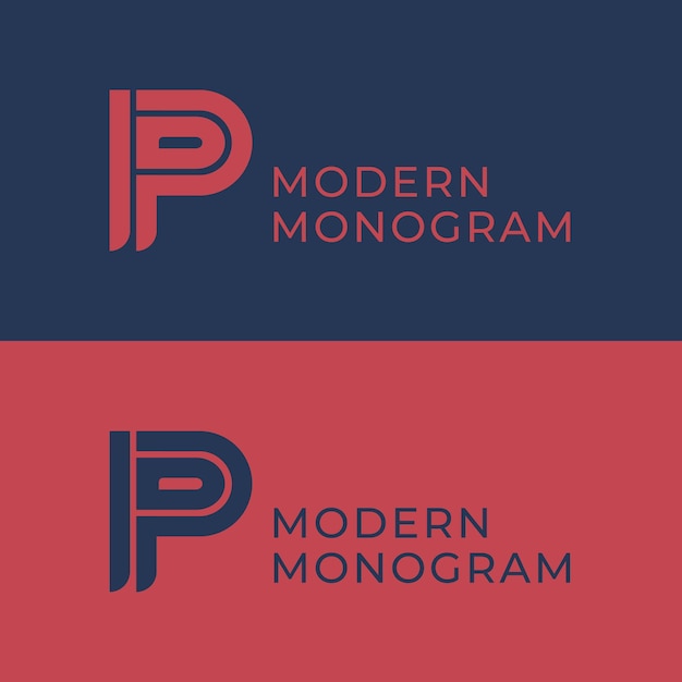 Plantilla de diseño de logotipo letra p