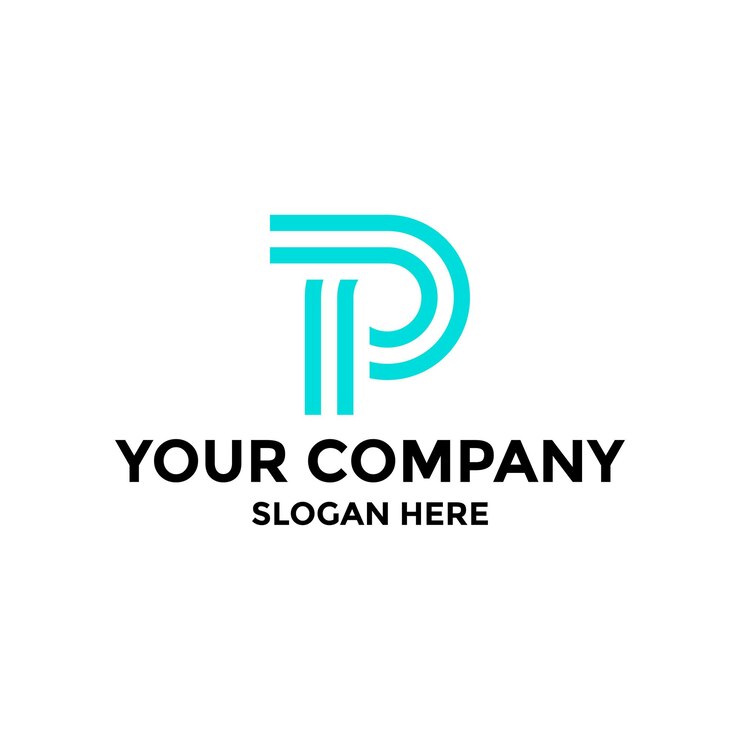 Vector plantilla de diseño de logotipo de letra p