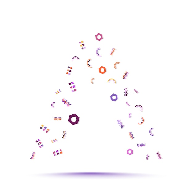 Plantilla de diseño de logotipo de letra de patrón de forma abstracta de moda geométrica mínima
