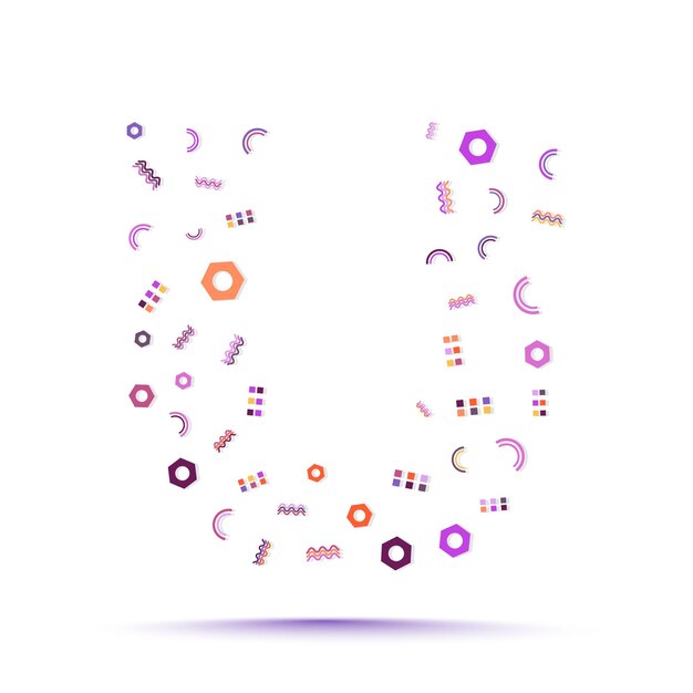 Plantilla de diseño de logotipo de letra de patrón de forma abstracta de moda geométrica mínima
