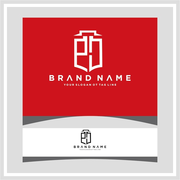 plantilla de diseño de logotipo de letra de pc corporativa única y moderna