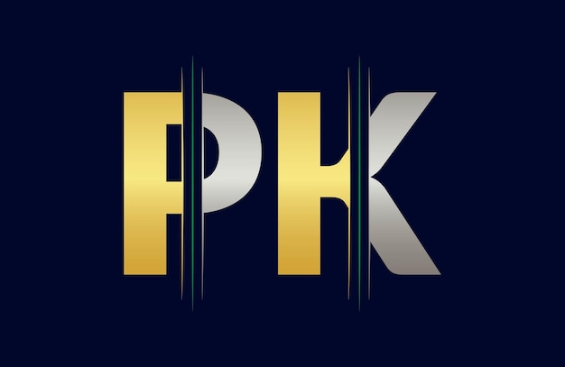 plantilla de diseño de logotipo de letra PK abstracto Ilustración de logotipo vectorial