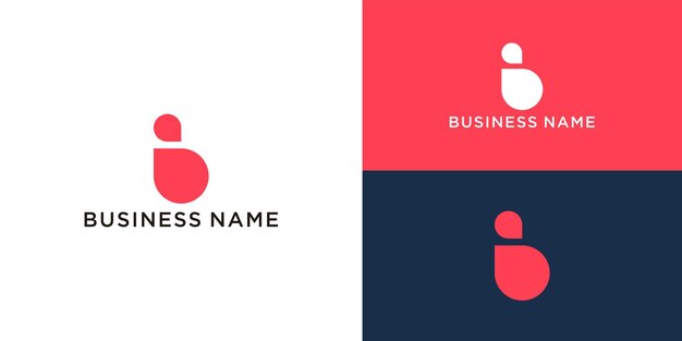 plantilla de diseño de logotipo de letra plana b