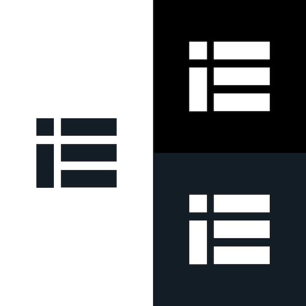 plantilla de diseño de logotipo de letra plana de IE
