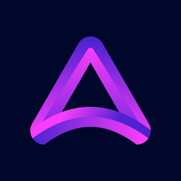 Plantilla de diseño de logotipo de letra A púrpura