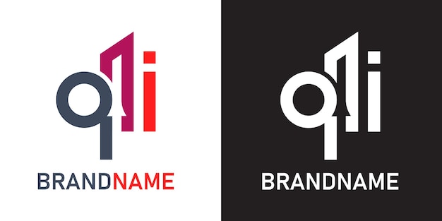 plantilla de diseño del logotipo de la letra qi