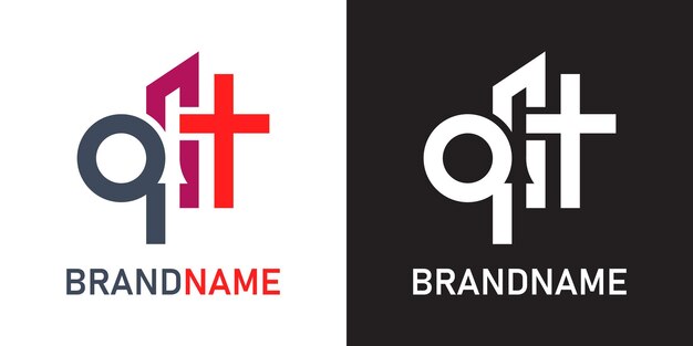 plantilla de diseño del logotipo de la letra qt