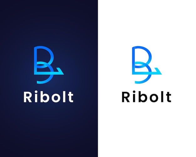 plantilla de diseño de logotipo de letra r y b