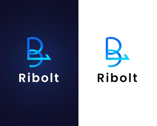 Plantilla de diseño de logotipo de letra r y b