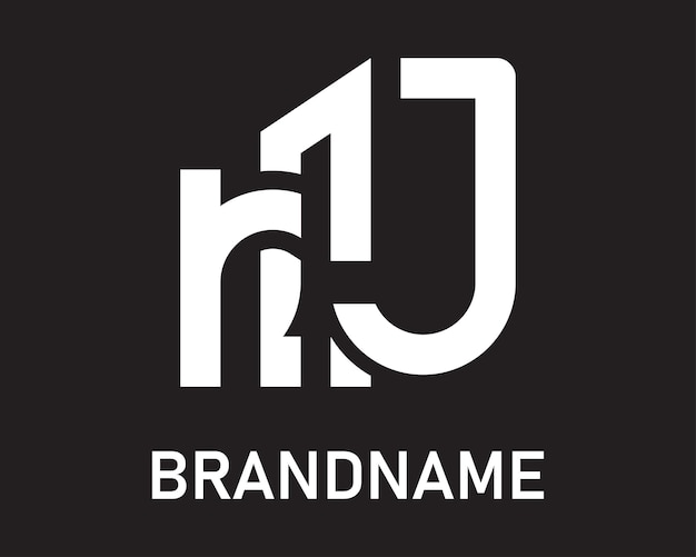 plantilla de diseño del logotipo de la letra rj