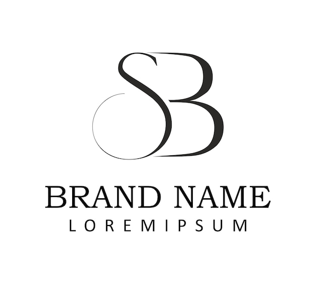 Plantilla de diseño de logotipo de letra S y B