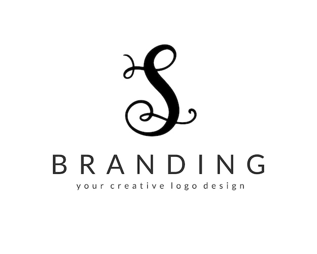 Plantilla de diseño de logotipo de letra S Cepillo vectorial Icono de signo de caligrafía escrito a mano