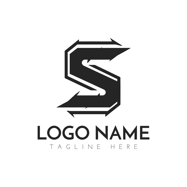 plantilla de diseño del logotipo de la letra S del estilo del emblema