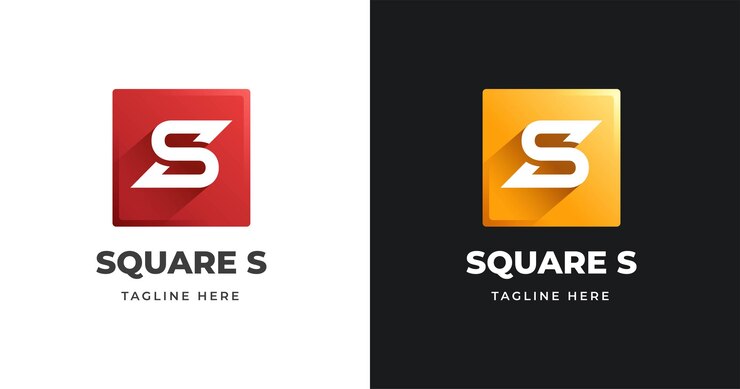 Vector plantilla de diseño de logotipo letra s con estilo de forma cuadrada