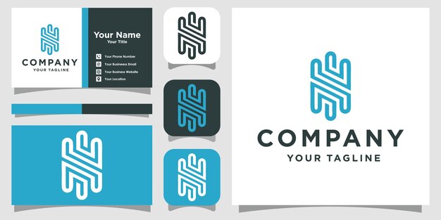 Plantilla de diseño de logotipo de letra SH o HS de monograma minimalista Vector Premium