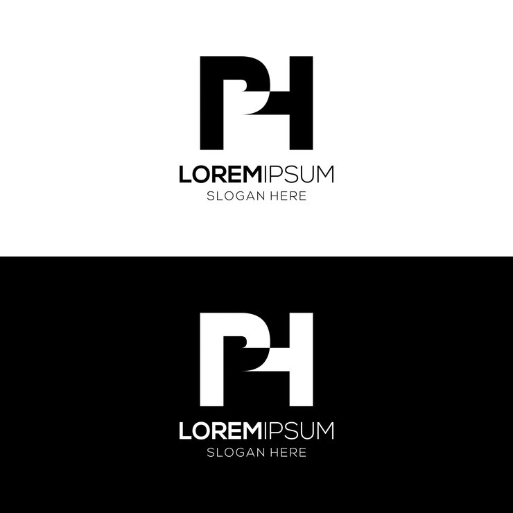 Vector plantilla de diseño del logotipo letra simple p h