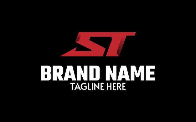 Plantilla de diseño de logotipo de letra ST