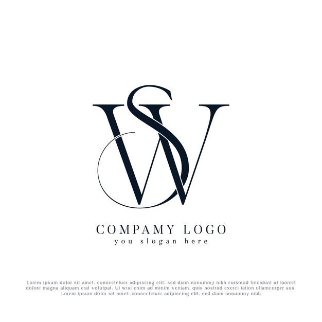 plantilla de diseño del logotipo de la letra SW y WS Monogram