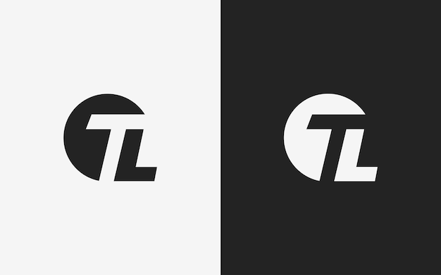 plantilla de diseño de logotipo de la letra T L minimalista y moderna