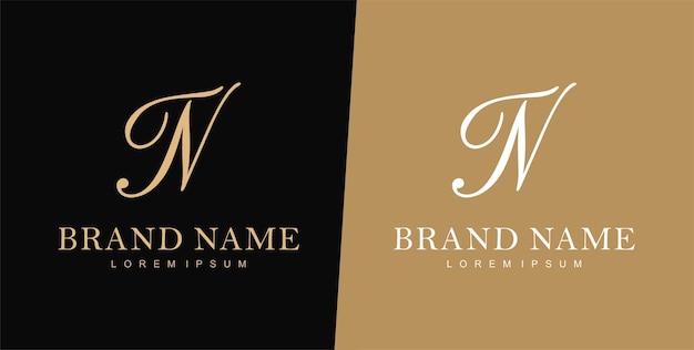 Plantilla de diseño de logotipo de letra T y N logotipo de boda logotipo de tipografía