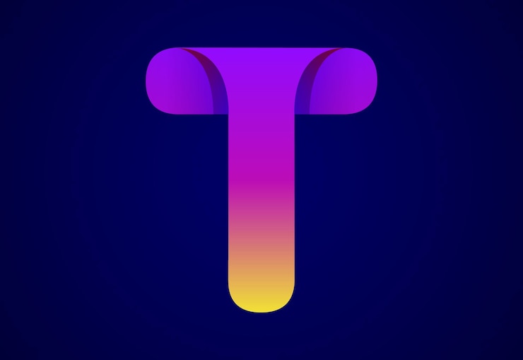 Vector plantilla de diseño de logotipo de letra t de origami abstracto icono de aplicación de estilo plano ilustración vectorial