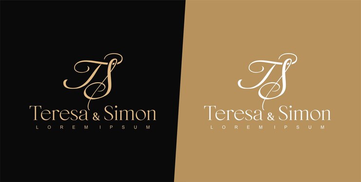 Vector plantilla de diseño de logotipo de letra t y s logotipo de boda logotipo de tipografía