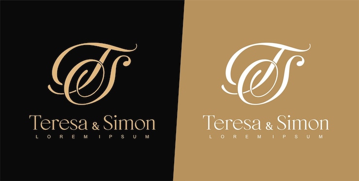 Vector plantilla de diseño de logotipo de letra t y s logotipo de boda logotipo de tipografía