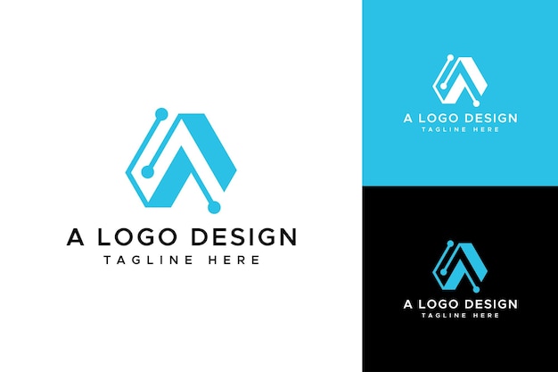 Una plantilla de diseño de logotipo de letra Tech