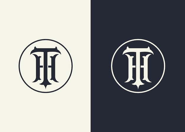 plantilla de diseño de logotipo de letra th corporativa única y moderna