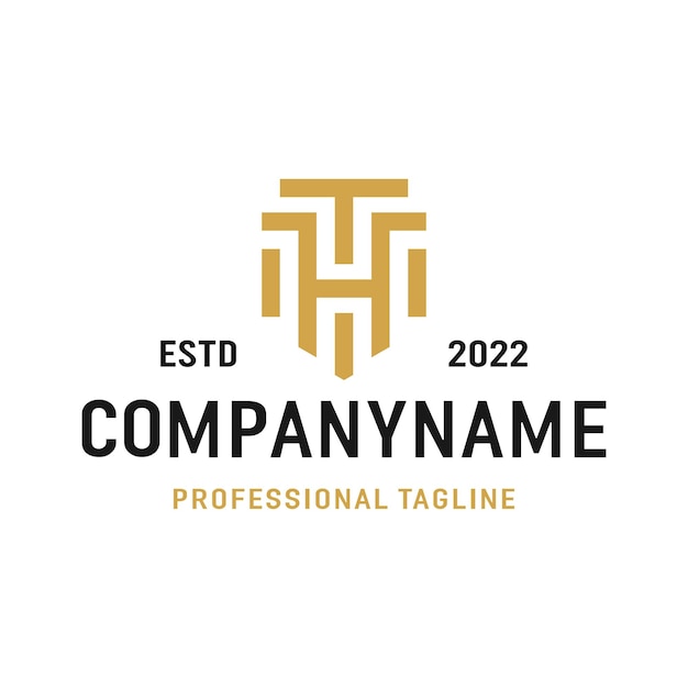 Plantilla de diseño de logotipo de letra TH